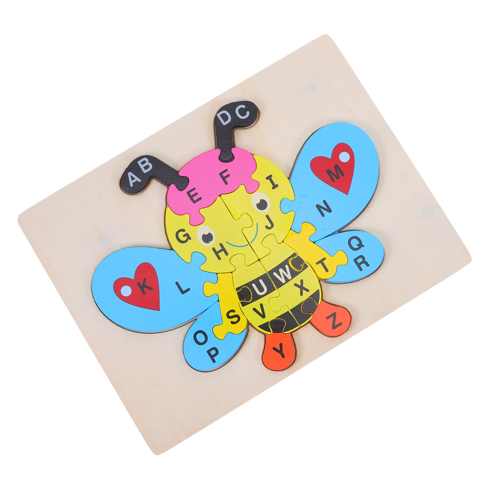 1Set Wooden Abc Puzzle Bee Sha - Abc Kids Early Education 评论和价格
