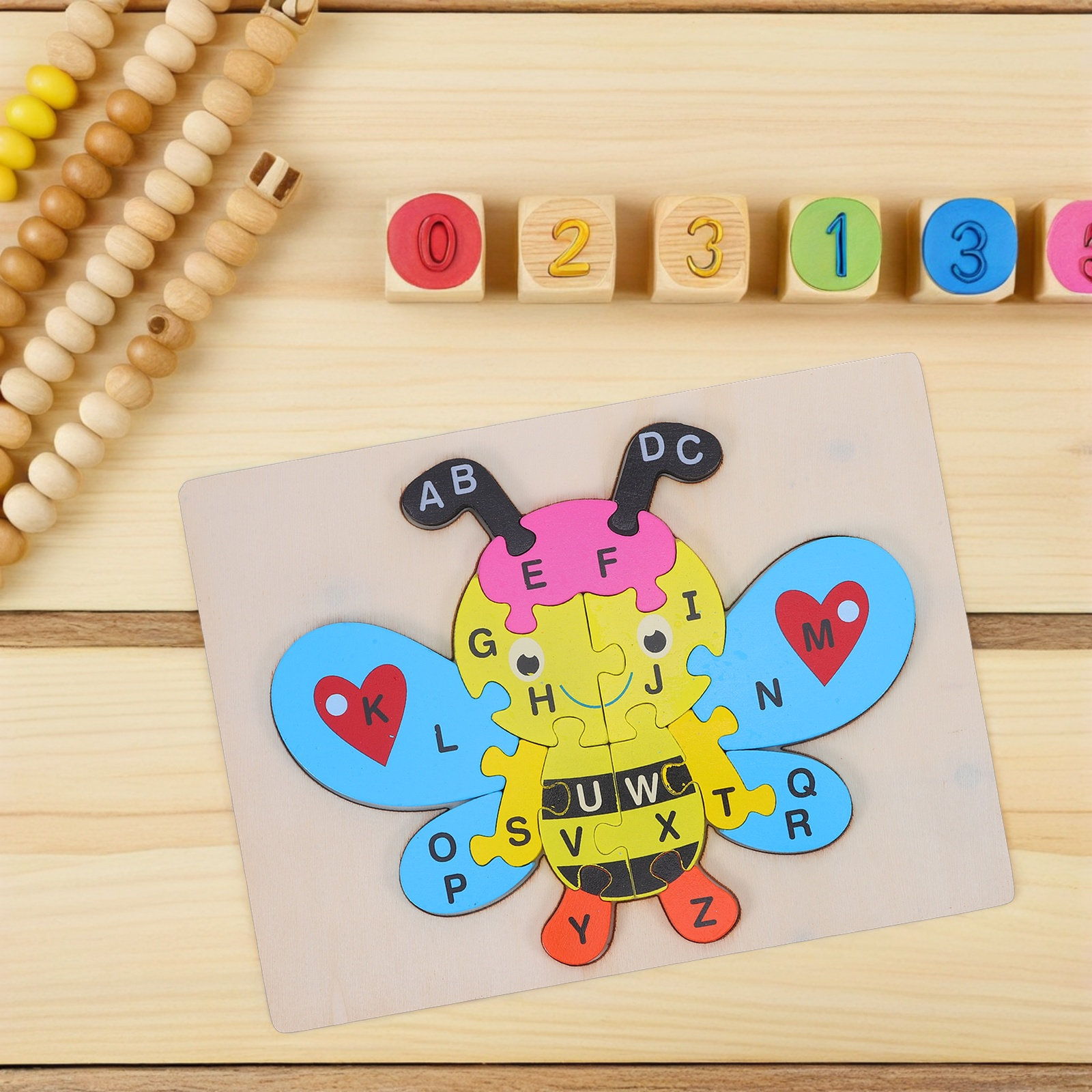 1Set Wooden Abc Puzzle Bee Sha - Abc Kids Early Education 评论和价格
